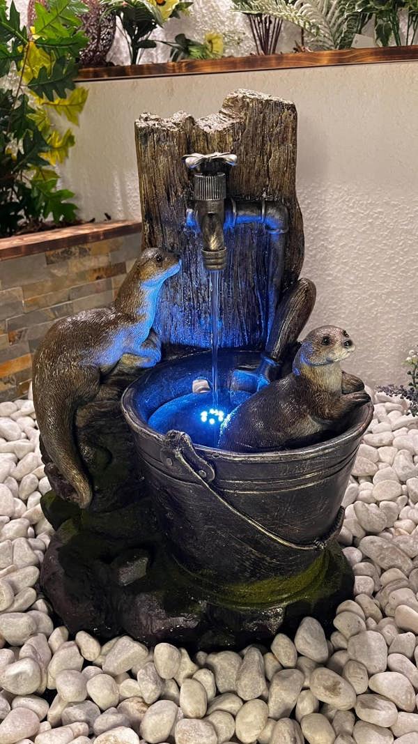 Tranquillity Water Features Otters at Tap Animal Animal Fountain Water Feature