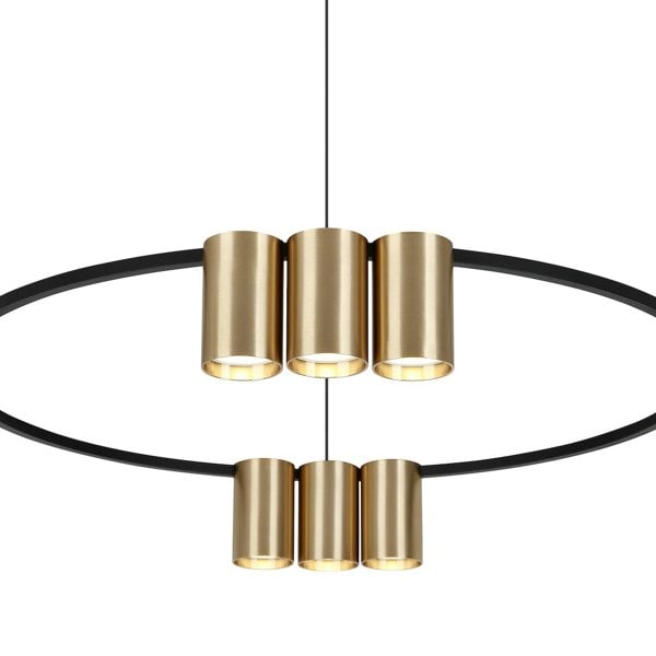 Milagro Pendant Light (Circle) Genesis Black Gold 10xGU10