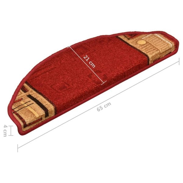 Berkfield Stair Mats Self-adhesive 10 pcs 65x21x4 cm Red
