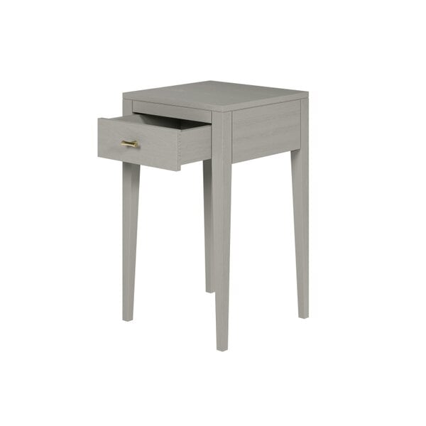 Wyld Haus Olinda Mist Grey Wood Grain 1 Drawer Bedside Table