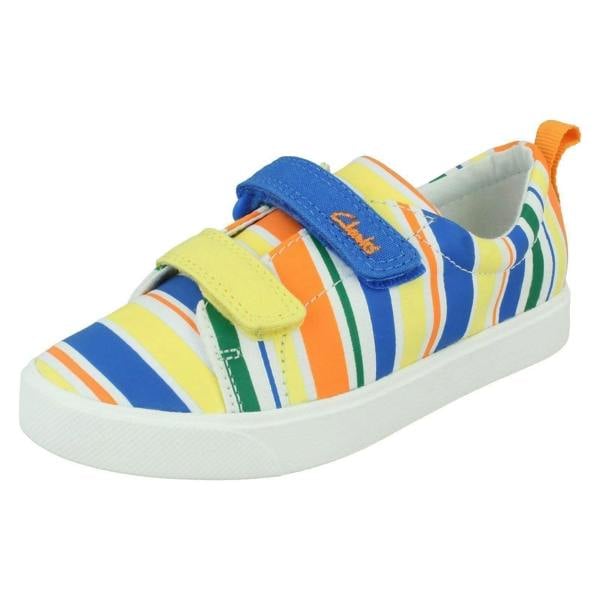 Clarks Childrens Clarks Hook & Loop Fastening Canvas Shoes City Bright