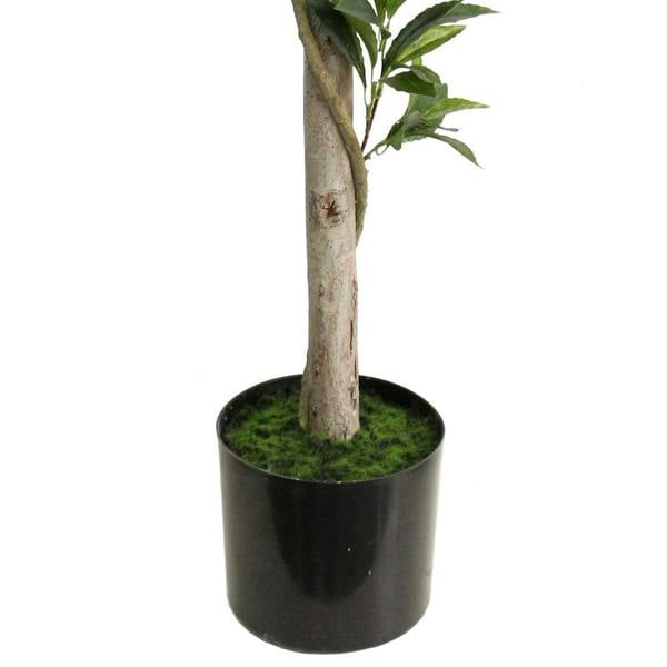 Artificial Bay Topiary Tree Natural Wood Trunk - 110cm