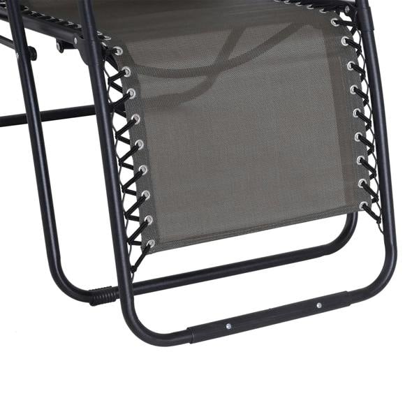 Grey texteline recliner back panel with black metal frame and laced edges