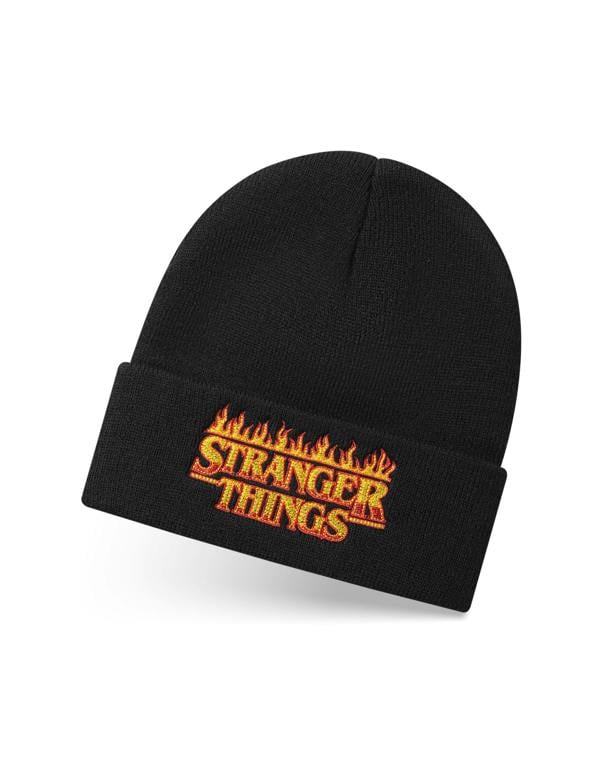 Stranger Things Unisex Black Logo Beanie Hat (One Size)