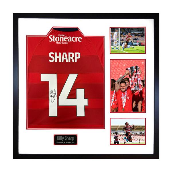 Billy Sharp Signed Doncaster Rovers Shirt Elite Frame