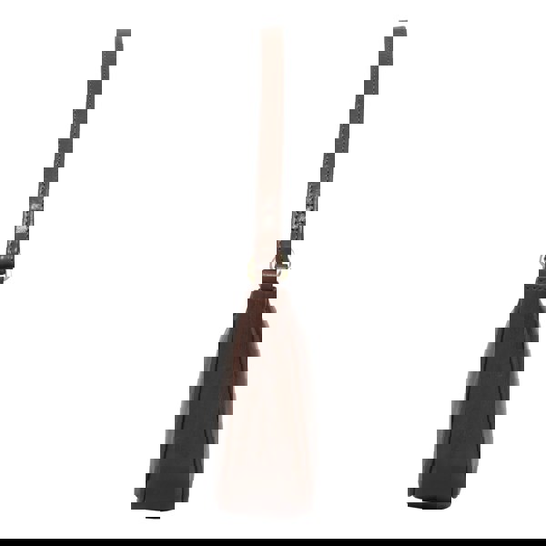 Assots London 'ZARA' Brown Polished Real Leather Baguette Shoulder Bag