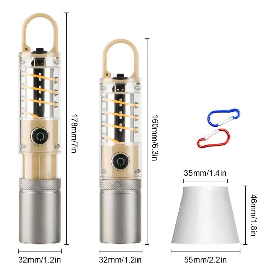 Havendro Super Bright Rechargeable USB LED Camping Flashlight Telescopic Torch Lamp Tool