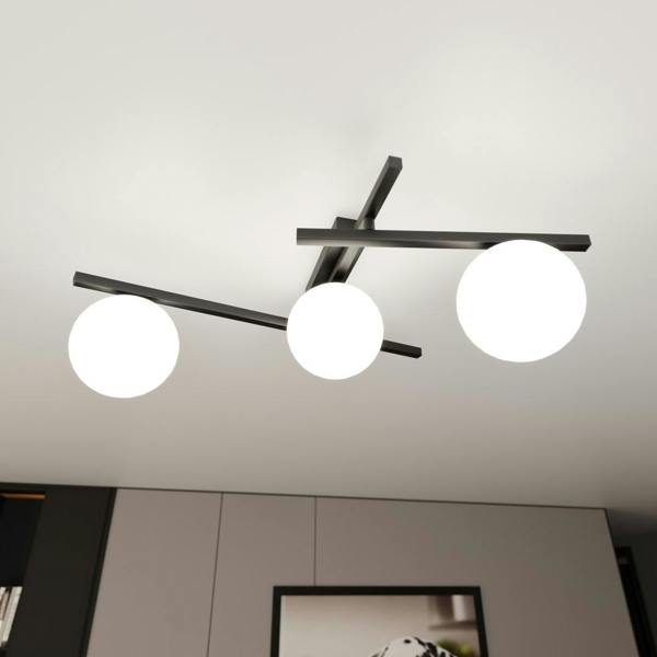 Emibig SMART Ceiling lamp  3 x E14 Black with White Shade