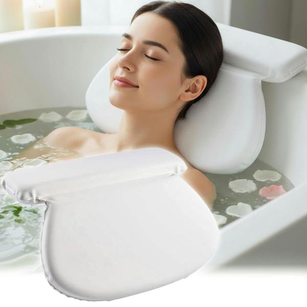 Your Bathroom Bath Pillow, Bath Cushion with 7 Suction Cups, NonSlip Bath Pillows for Head & Neck Support For Relaxation