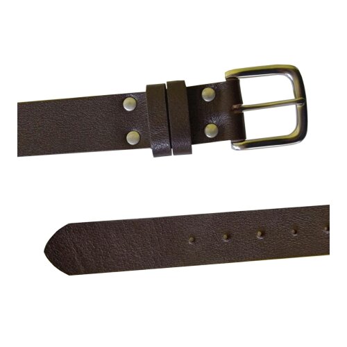 Duke Mens D555 Liam Leather Square Buckle Belt - Brown