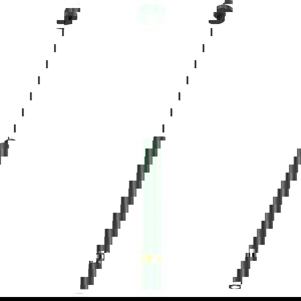 Milagro Joker Contemporary Pendant Lamp 1XGU10 Hand Made Cylindrical Style Light Finished in Green With Striking Gold Detail