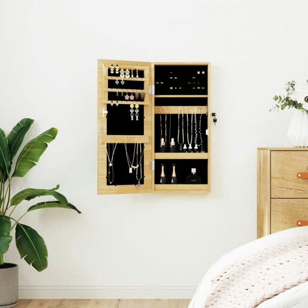 Berkfield Mirror Jewellery Cabinet Wall Mounted 30x8.5x67 cm