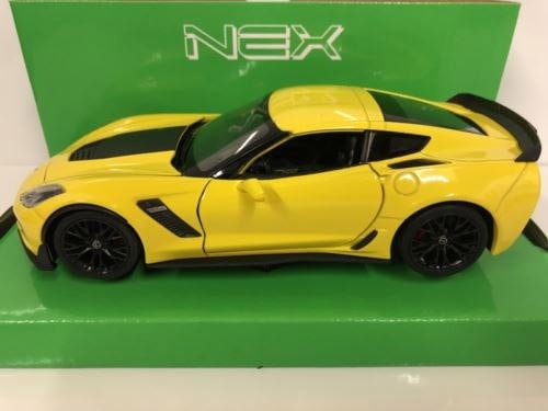 2017 chevrolet corvette z06 yellow 1:24 27 scale welly 24085y