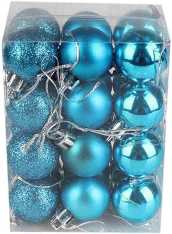Shatchi 60mm Shatterproof Christmas Baubles in Teal Blue, Pack Sizes 6 or 18 for Tree Decorations