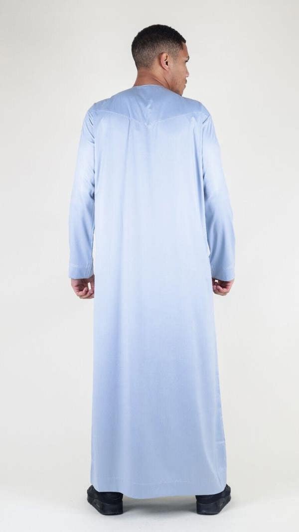 Infinity Leather Men's Thobe Robe Satin Emirati Islamic Jubba Eid Regular Fit
