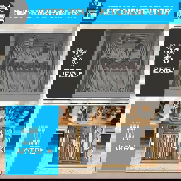 MANTRARAJ Cutlery Drawer Organiser Plastic Expandable Kitchen Drawer Organiser Cutlery Tray Utensil Tray