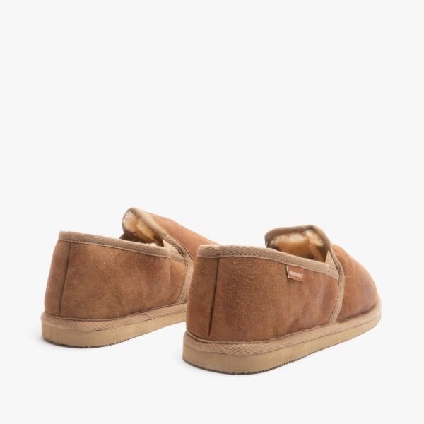 Shepherd BOSSE Mens Sheepskin Full Slippers Brown