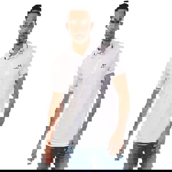 Boss Mens 4 Way Stretch Polo Shirt - Off White - 