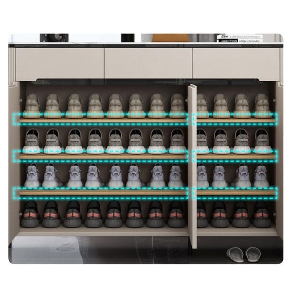 Samantha Shoe Storage, Off White with shoe and boot storage