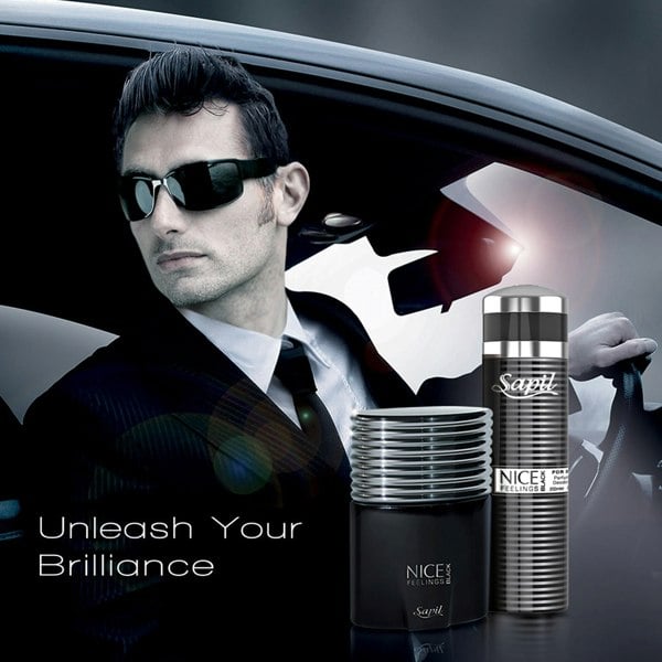 Sapil Nice Feelings Black Edition 100ml lifestyle promo with model