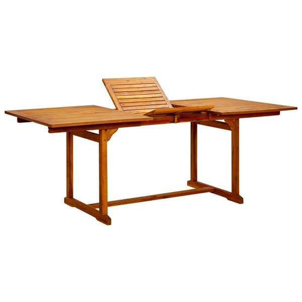 Berkfield Garden Dining Table (150-200)x100x75 cm Solid Acacia Wood