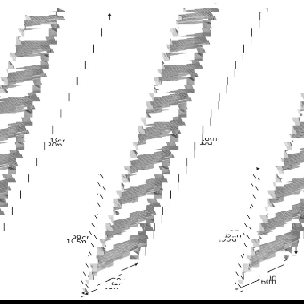 Monstershop Adjustable 9 Section Galvanised Staircase - 600mm Wide