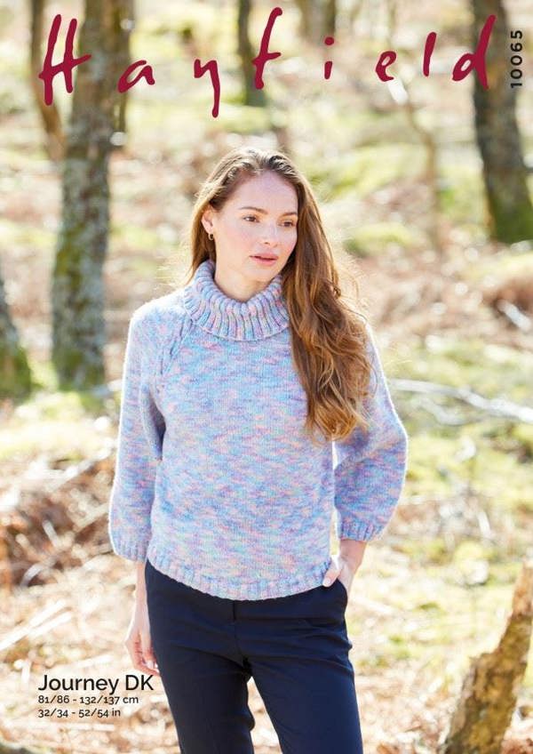 Hayfield Journey DK Knitting Pattern 10065, Sweaters for Women, 32 - 54 Inches