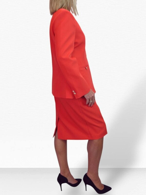 Paulo Due Women's 2 Piece V Neck Skirt Suit