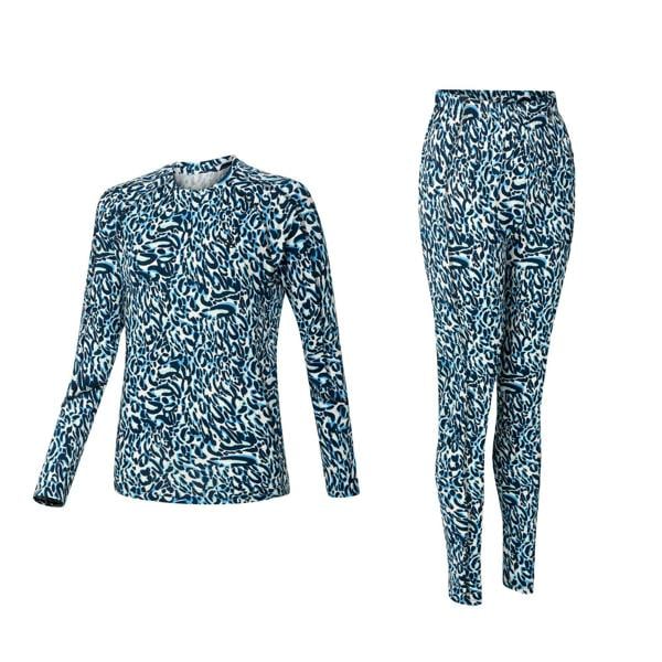 Dare 2B Womens/Ladies Exchange III Animal Print Thermal Base Layer Set - Blue/White - 