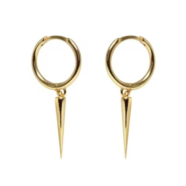 Dainty Spike Huggie Small Hoop Gold Plated Earrings