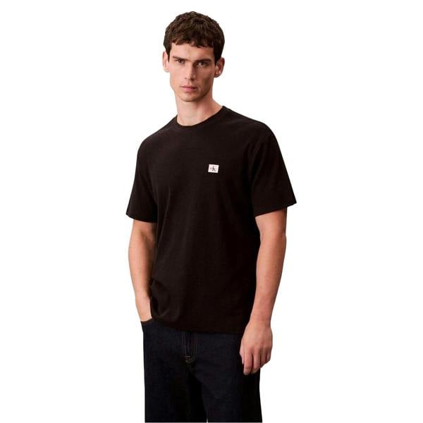 Calvin Klein Mens Badge Waffle T-Shirt - Black - 