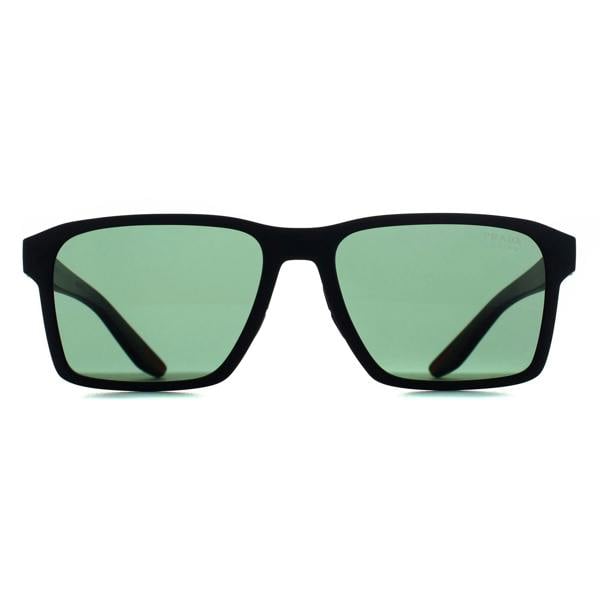 Prada Sport Sunglasses PS05YS DG006U Black Rubber Tuning Dark Green