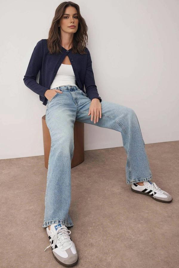 WOVCOR Low Waist Wide Leg Jeans