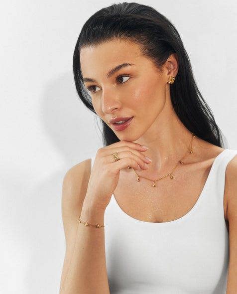 Elk & Bloom Molten Moment Chunky Abstract 14K Gold Chain Ring