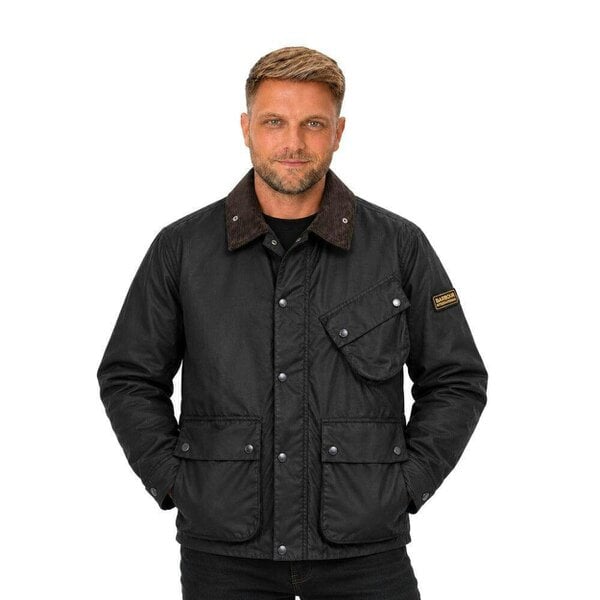 Barbour International Brake Line Waxed Jacket Black