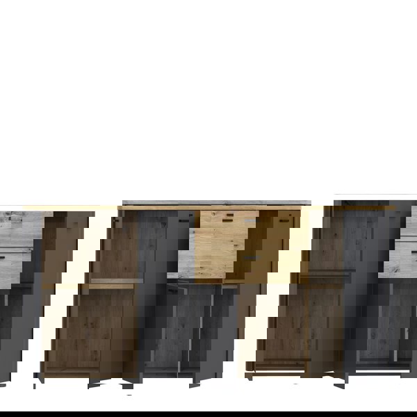 Furniture To Go Klara 4 Door 2 Drawer Chest in Grey and Oak