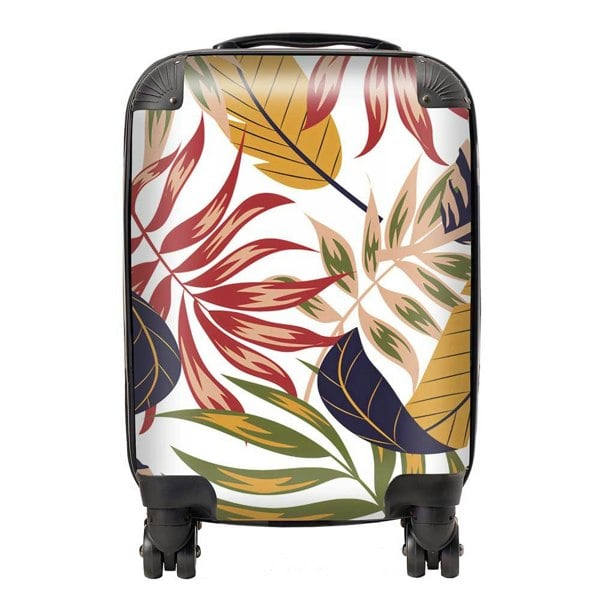 Warren Reed Hawaiian Style Jungle Leaves Suitcase