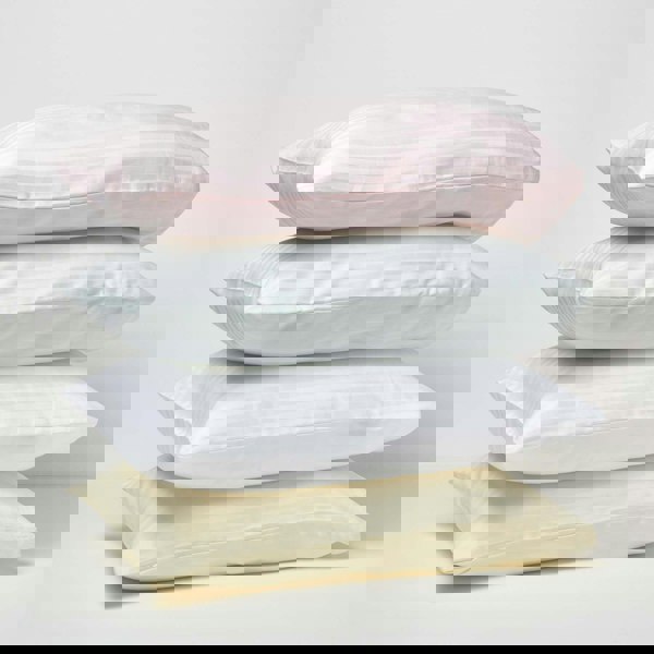 HOMESCAPES Silky 330 TC Egyptian Cotton Satin Stripe Kids' Pillowcases – 40 x 60 cm, 2 Pack