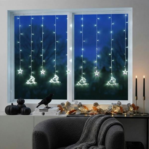 Garden Greatness Witch Silhouette Halloween Curtain Light