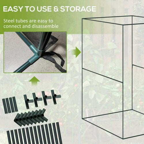Bobobiy 120 x 120cm Compact Plant Cage, with Netting - Green