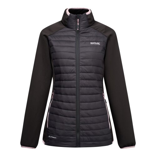 Regatta Womens Clumber Hybrid Jacket - Black/Powder Lilac