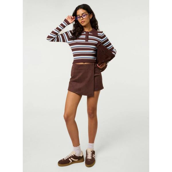 Pink Vanilla Stripe Long Sleeve Collar Jumper