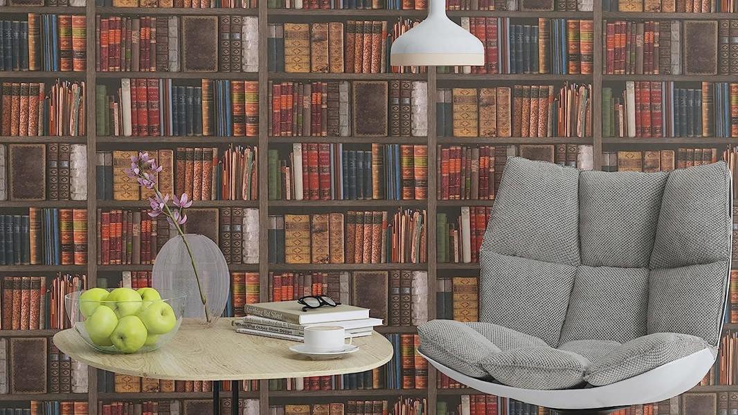 Library Books Dark Multi Wallpaper - Rs