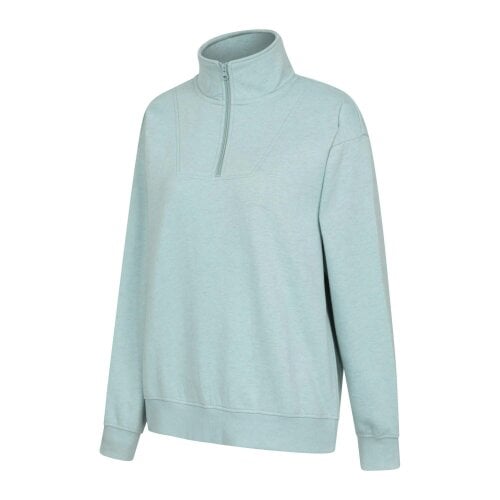Mountain Warehouse Womens Zip Neck Relaxed Fit Sweatshirt - Pale Green