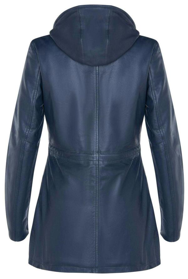 Infinity Leather Womens Leather Hooded Parka Jacket-Bucharest