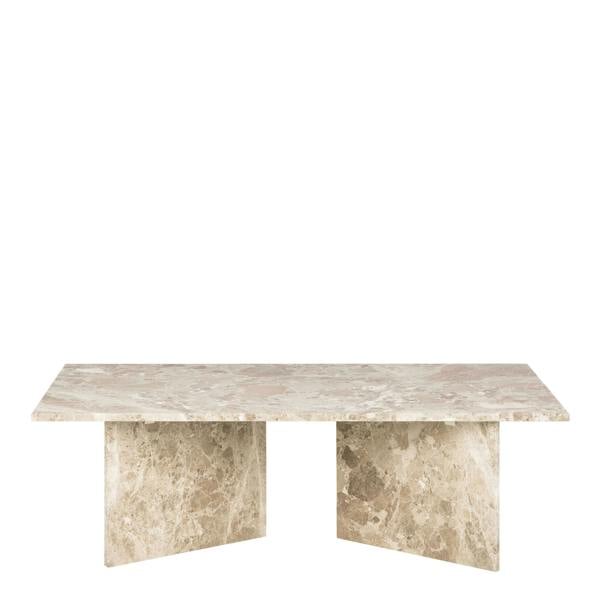 Wyld Haus Singapore Latte Brown Marble Rectangular Coffee Table