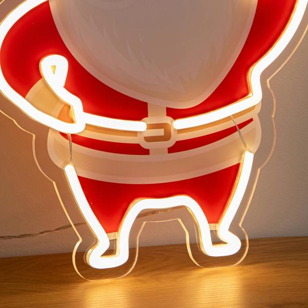Samuel Alexander 40cm Santa Christmas Neon Light with Warm White LEDs & USB Cable