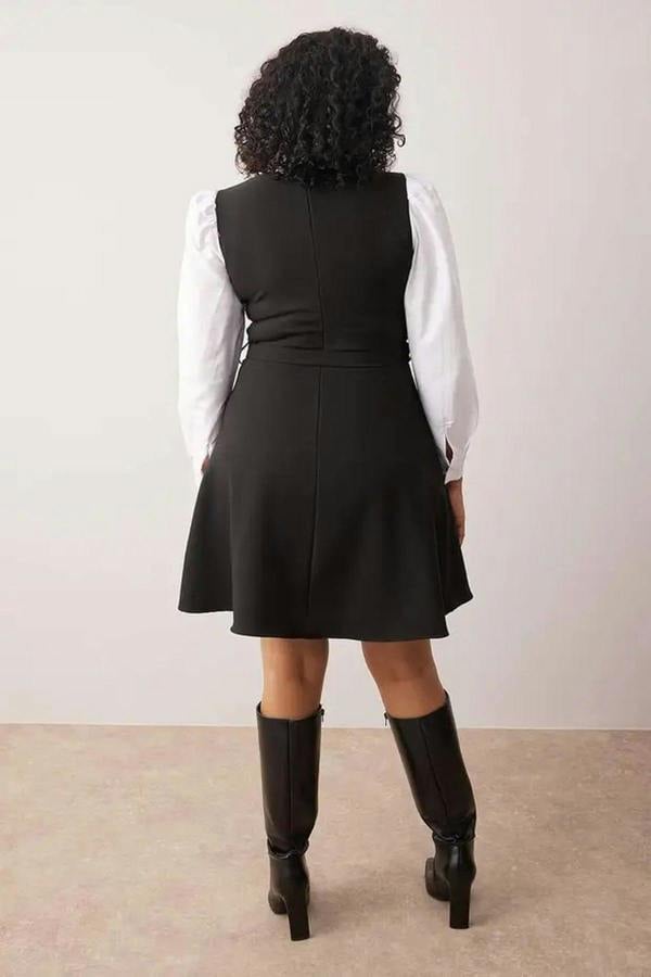 WOVCOR Belted Shirt Detail Mini Woven Dress