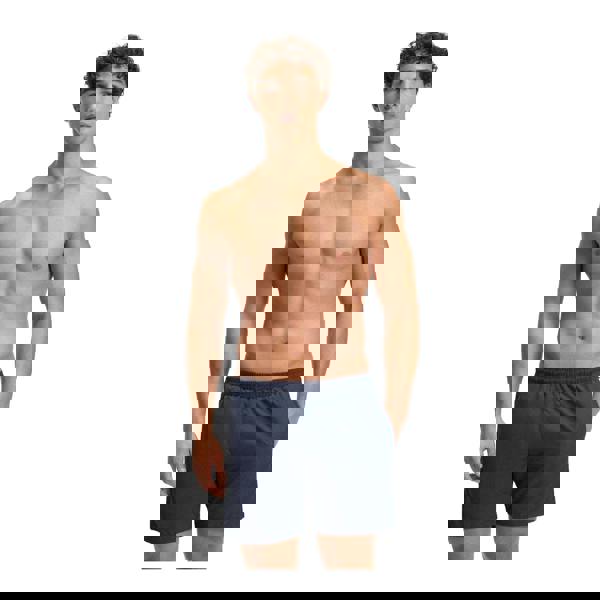 Boss Mens Dolphin Stripe Logo Swim Shorts - Navy - 