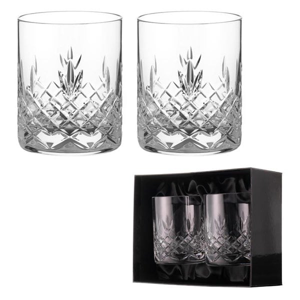 Diamante Buckingham 24% Lead Crystal Whiskey Tumblers - Set of 2